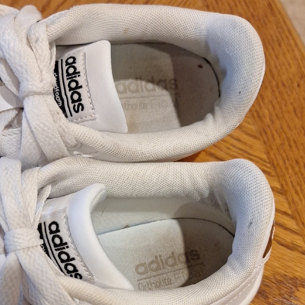 Adidas White and Black Striped Cloudfoam Sneakers - Picture 9 of 12